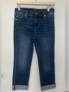 Liverpool Los Angeles Cuffed Crop Denim Jeans Dark Wash Size 6 / 28